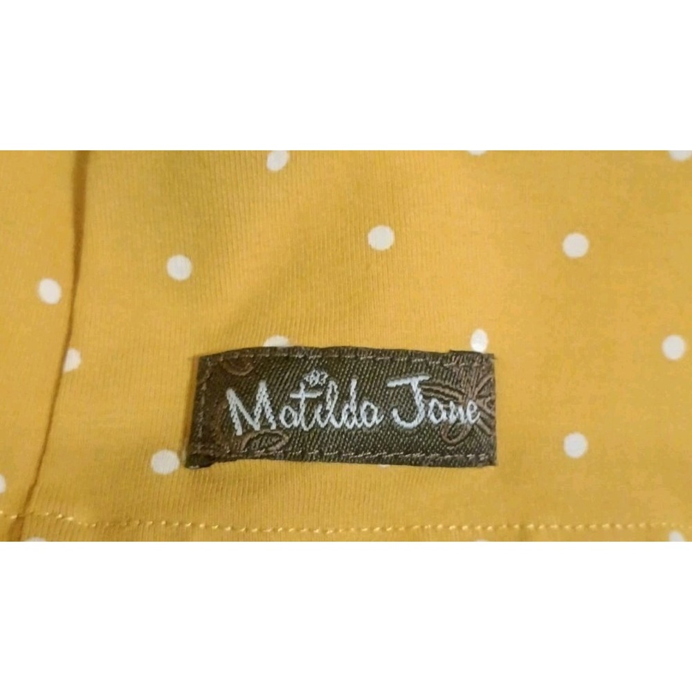 Matilda Jane Girl's Marigold Yellow White Polka Dot Dress Sz 16 Ruffle Boho - Picture 4 of 7